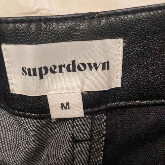 Superdown faux Leather + Denim skirt - Size M - NEW! - Picture 2 of 2